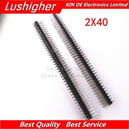 5PC 2X40P Pitch 2.54MM 2x40 2*40 Dual Row Male 80 Pin Header Connector