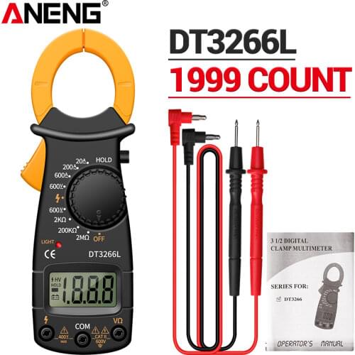 ANENG DT3266L Electrical Mini Digital Clamp Meters AC/DC Voltage Current True RMS Multimeter Capacitance Transistor Ohm Testers