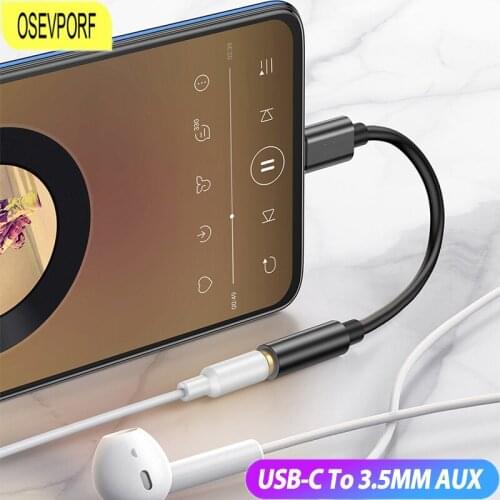 Type C 3.5 Jack Earphone Audio Aux Cable USB C to 3.5mm AUX Headphones Adapter Audio Wire for Huawei P40 P20 P30 Pro Mate Xiaomi