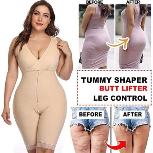 Slimming Bodysuit Corset Overbust Women Plus Size Full Body Shaper Body Lifter Shapewear Waist Trainer Trimmer Adjustable Strap