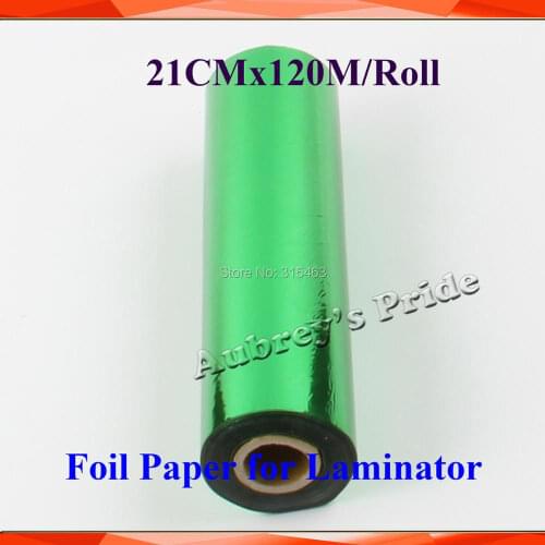 21cmx120M/Roll Green Hot Stamping Foil Paper Laminator Laminating Transfere on Elegance Laser Printer Craft Paper