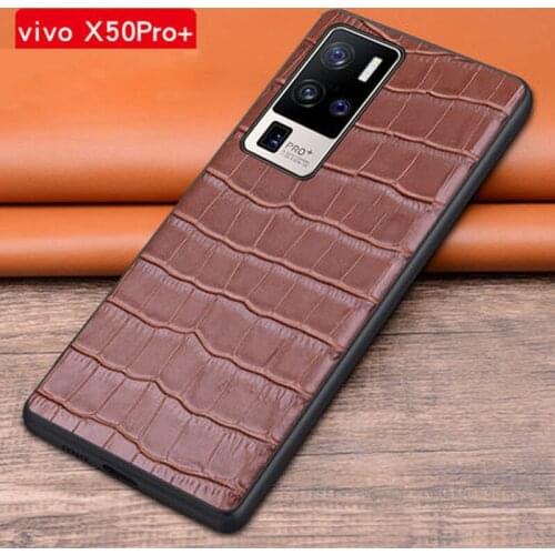 For Vivo X50 Pro + Case X 50 Pro+ Luxury Genuine Leather back shell Case For Vivo X50 Pro Plus Bag Cover