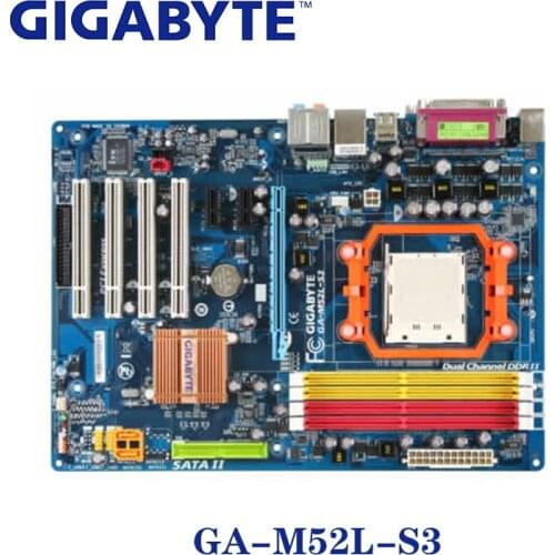 For nVIDIA nForce 520LE Gigabyte GA-M52L-S3 Socket AM2 Motherboard DDR2 16GB GA M52L S3 Desktop Systemboard ATX M52L-S3 Used