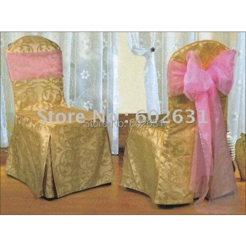 Hot sale of Gold jacquard polyester chair cover