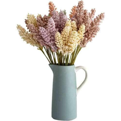 24pcs/lot Artificial Flowers Mini Foam Wheat Grain Home Wedding Decoration Simulated Grain Seedling Paddy Fake Flower 30cm