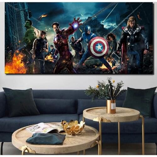 Canvas Painting Disney Marvel Superhero Captain America Iron Man Black Widow Movie Prints Posters Wall Art Room Home Decoration