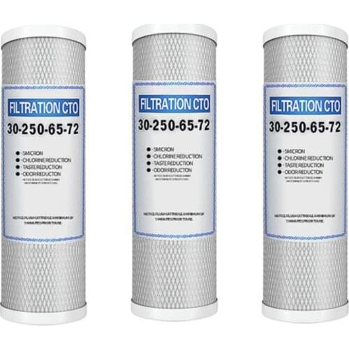 3Pcs 10 Inch Compressed Carbon Filter elements, Household Water Purifier Press Net Carbon Universal CTO Filter elements