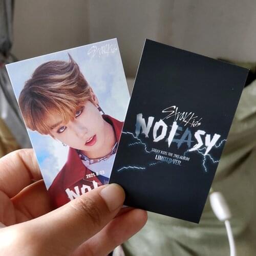 Kpop Stray Kids Bang Chan Album Noeasy HD Postcard Small Card Photocard Card For Fans Gift Album NO EASY Blue Photo album Card