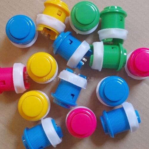 100PCS Cheap price round 28MM mounting hole Push Button for arcade game machine/ Arcade Push Buttons Multi color available