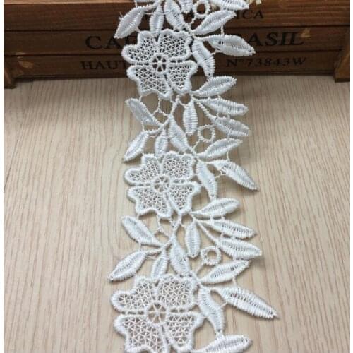 15 Yards/lot 6.4cm Wholesale Delicate Lace Venise Lace Fabrics DIY Craft Garment Accessories Water Soluble Lace Trim