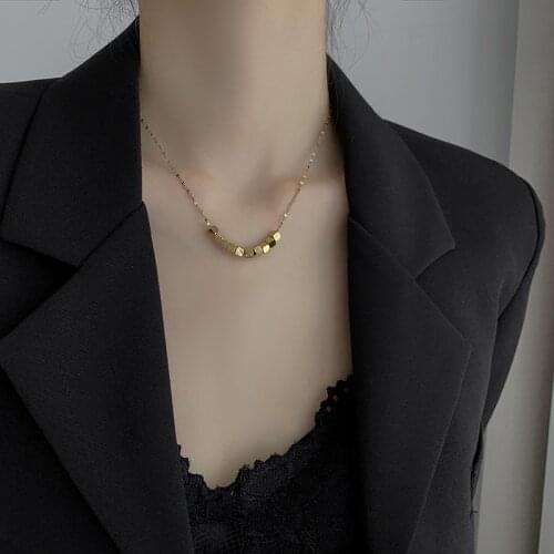 Titanium steel New fashion jewelry square Pendant necklace nice gift for women girl