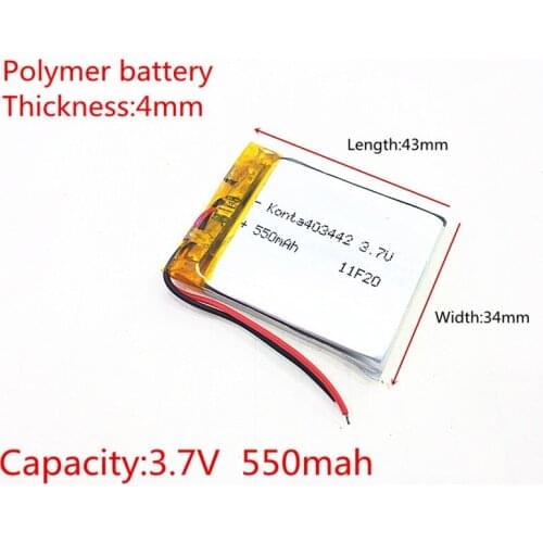 3.7V 550mAh 403443 Lithium Polymer Li-Po li ion Battery cells For Mp3 MP4 MP5 GPS PSP mobile bluetooth