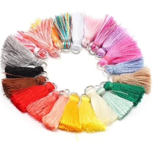 20pcs/lot 2cm Cotton Small Tassels Fringe Cotton Tassels Trim For DIY Bracelet Key Earring Pendant Jewelry Making Accessories