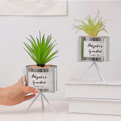 Metal Flower Pot Iron Golden Flower Stand Green Plant Planter Creative Home Desktop Ornament