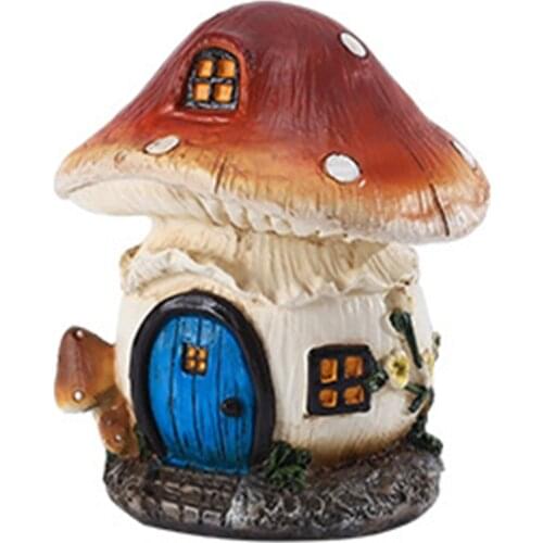 Miniatures DIY Crafts Fairy Figurines Mini House Garden Decoration Fairy House Solar Powered Outdoor Decor Fairy House Solar Gar