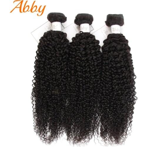 Mongolian Kinky Curly Human Hair Bundles Remy Abby Hair Thick Kinky Curly Hair Weave 1/3/4 Bundles Human Hair Extension Hot Sale