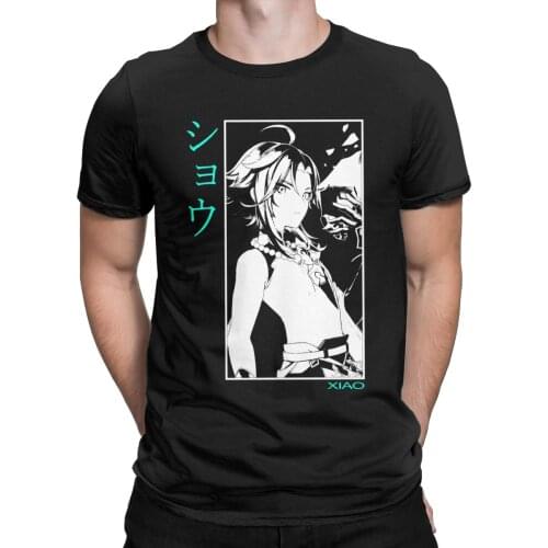 Men T-Shirt Xiao Novelty Tees Short Sleeve Genshin Impact Anime Paimon Diluc Game T Shirt Crew Neck Clothes Birthday Present
