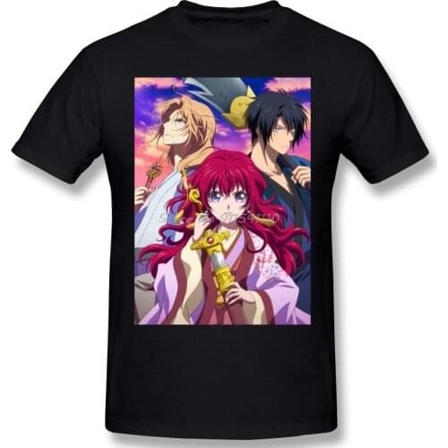 Men Yona Manga And Anime Series Black T-Shirt Akatsuki TShirt Men Cotton Tees Harajuku Streetwear