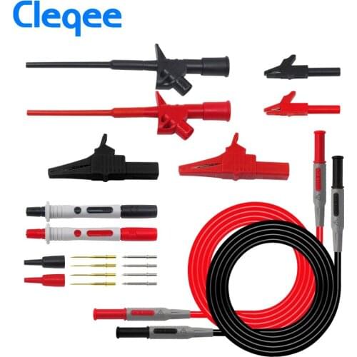 Cleqee P1600B 10-in-1 Electronic Specialties Test Lead kit Automotive Test Probe Kit Multimeter probe leads kit Banana plug