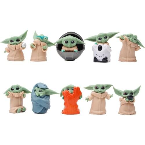Disney Star Wars 5/6/10pcs Set Baby Yoda Action Figure 6-10cm Figuras Toy For Kids Christmas Gift Model Ornaments Toys