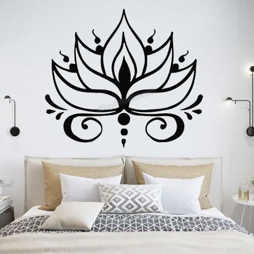 Mandala Wall Decal Lotus Flower Yoga studio decor Wall Sticker Home Bedroom Decoration Wallpaper Vinyl Art Decal Mural B320