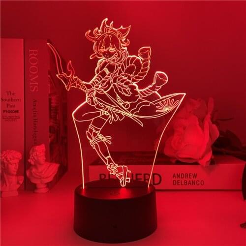 Genshin Impact Yoimiya night light 3D USB interface bedroom bedside decoration lamp childrens toy birthday gift