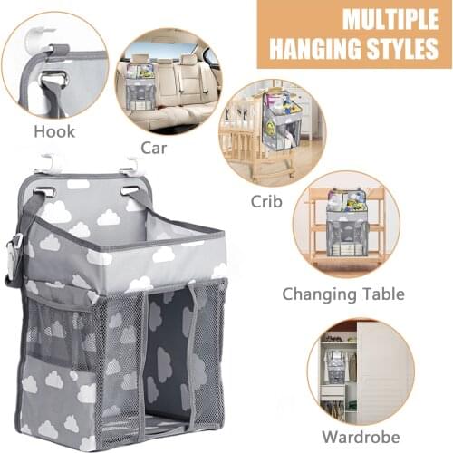 Baby Crib Hanging Storage Bag Diaper Nappy Organizer Cot Bed Organizer Bag Infant Essentials Diaper Baby Kids Crib Bedding Set