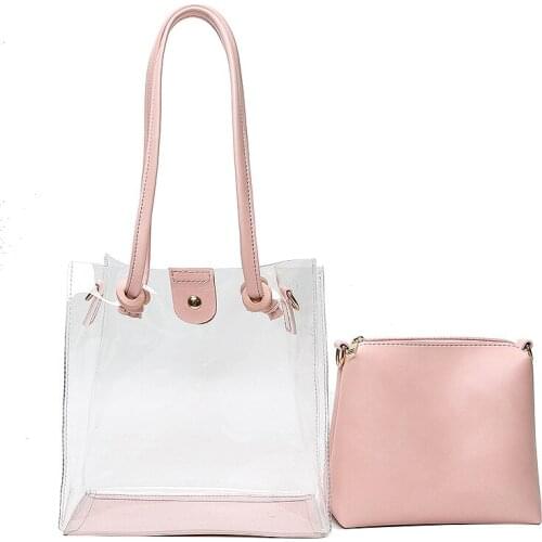 Transparent picture mother bag 2021 new Japanese and Korean perspective PVC one-shoulder diagonal female bag shopping bag