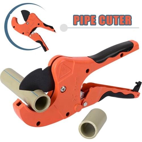 PVC Pipe Cutter Aluminum Alloy Body Ratchet Tubing Scissors Tube Cutter PVC/PU/PP/PE/PPR Hose Cutting Hand Tools