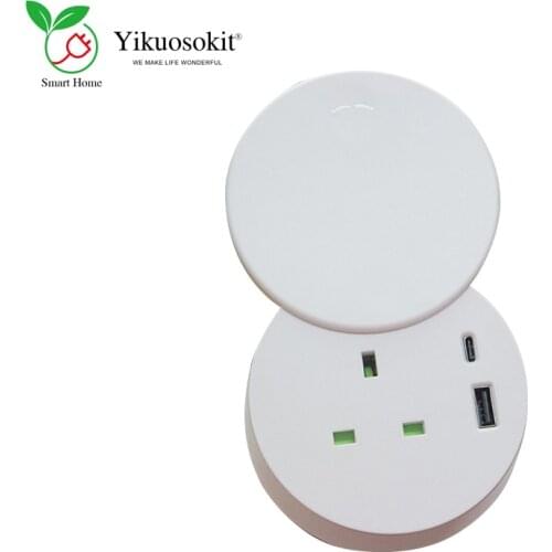 Round Sofa 13A UK Plug Power Socket With Turnable Slide Cover Lid USB(A+C) Port Desktop Grommet Built-in Outlet White Black