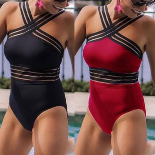 Sexy Black Striped One Piece Bikini Womens Bandage Push Up Monokini Swimwear Swimsuit Beach Triangle Bathing Suit купальники