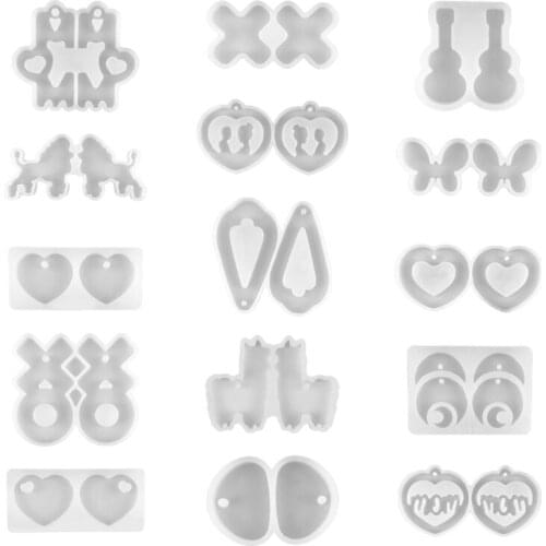 Silicone Pendant Jewelry Earring Making Mold Crystal Resin Epoxy Mold Dangle Stud Jewellry Casting Mould Handmade DIY Tool