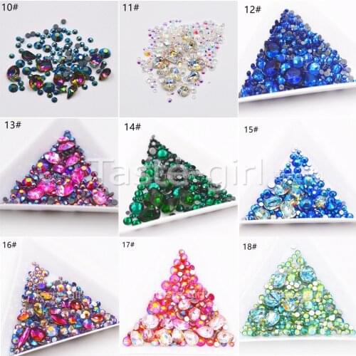 Mixed stlye color Nails Rhinestones Gems crystal 3D Nail Art Decorations DIY nails Accessories beauty nail supplies tools