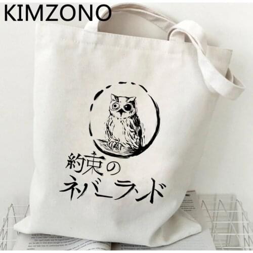 The Promised Neverland shopping bag tote canvas bolso jute bag grocery bag foldable sacola shoping bolsas reutilizables cabas