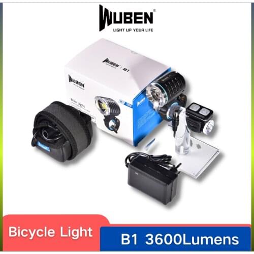 WUBEN B1 Bicycle Light Super Bright 3600LM CREE XHP70.2 LED Rechargeable With 18650 6000mAH Battery Waterproof Cycling Light