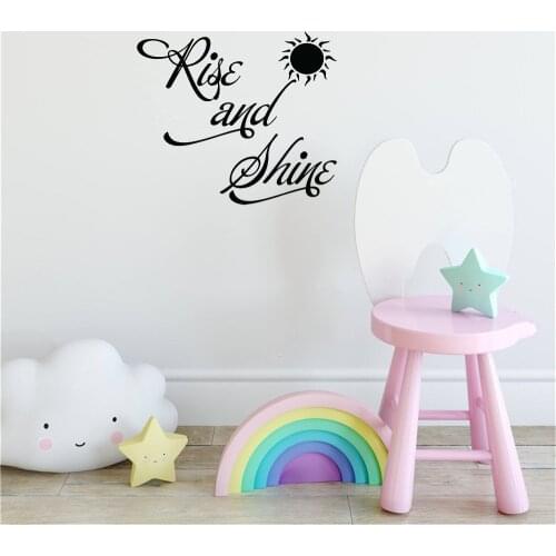 Rise and Shine Wall Decal Quotes Wall Sticker For Bedroom Living room Home Decor Revocable Vinyl Art Mural dw20097