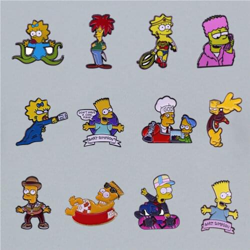 Hilarious United States Cartoon Comic Brooch Interesting Metal Enamel Badge Childrens Fashion Jewelry Pin Decoration