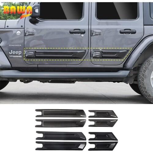 Car Door Anti-scratch Guard Plate Sticker Protection Decoration Cover For Jeep Gladiator JT Wrangler JL 2018+ Accessories