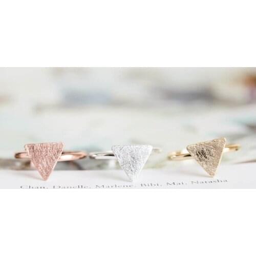 Jisensp 2019 Geometric Jewelry Simple Design Triangle Rings for Women Girls Contracted Style Wedding Ring Party Gift bijoux