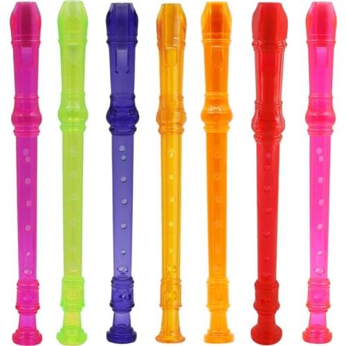 1Pcs ABS Flute Clarinet Recorder Removable Soprano Long Flute Rainbow Seven Colors Woodwind Musical Instrument With Cleaning Rod