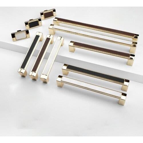 Modern White Gold Zinc Alloy Wardrob Dresser Pulls Wine Cabinet Knobs and Handles for Furniture Hardware Accessories