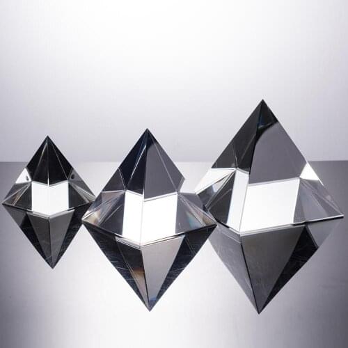 2 Size K9 Clear Quartz Crystal Pyramid Fengshui Ornaments Suncatcher Home Decoration Accessories Modern
