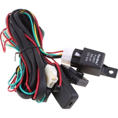 2021 New Universal 12V 40A Relay Wiring Harness With On/Off Switch Kit For Car LED Fog Light