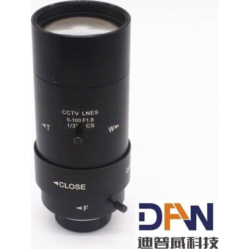 5-100mm F1.8 Manual Iris CCTV Camera Lens 1/3" CS-Mount for LPR camera