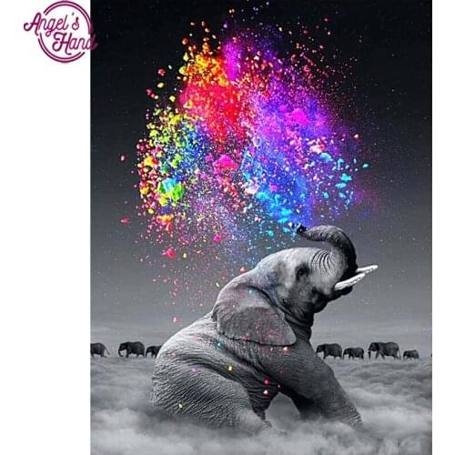 5D DIY Diamond Embroidery Elephant and rainbow Diamond Painting Cross Stitch full Square Rhinestone Mosaic decoration