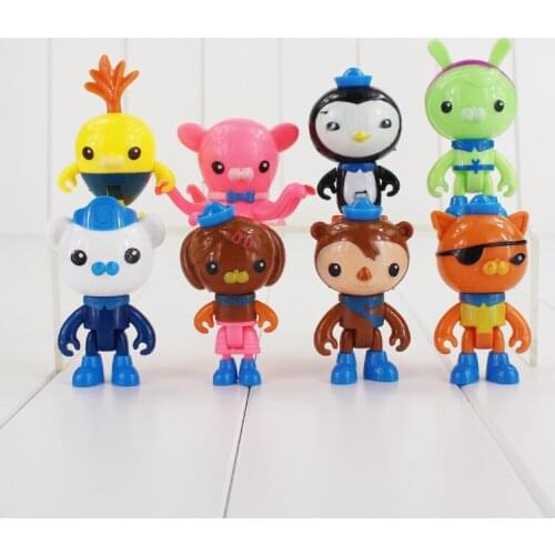 8pcs Octonauts Action Figure Models Kwazii Shallinton Dashi Peso Captain Barnocles Figures Children TV Toys Baby Best Gift