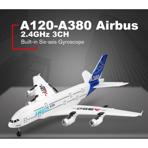 A120-A380 Airbus 2.4GHz 3CH RC Airplane Fixed Wing Drone Aeromodelling Remote Control Aircraft Six-axis Flight Toys