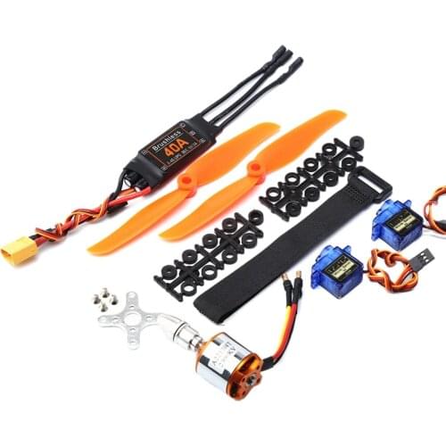 A2217 2300KV Brushless Motor 40A ESC XT60 Plug SG90 9G Mini Servo 6035 Propeller for RC Fixed Wing Plane Helicopter