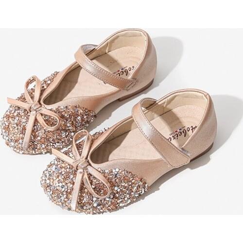 Dolakids Girl Leather Crystal Shoes 2021 Shining Children Single Shoes Little Girl Soft Soled Shoes Spring Princess Shoes