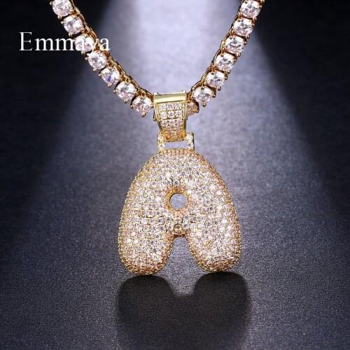 Emmaya New Fashion Unisex Hip Hop Style Gold Color 26 Letters Necklace With Cubic Zircon Fascinating Jewelry In Modern Party